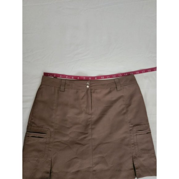 IZOD XFG Women's Athletic Golf Tennis Inner Shorts Cargo Skirt Dark Brown Sz 4 - Picture 12 of 14